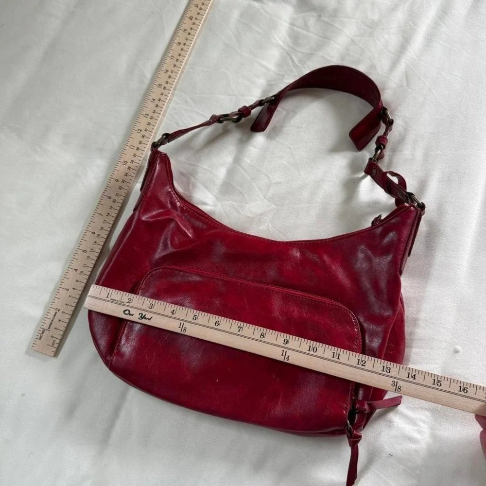 Y2K red faux leather purse oversized shoulder bag